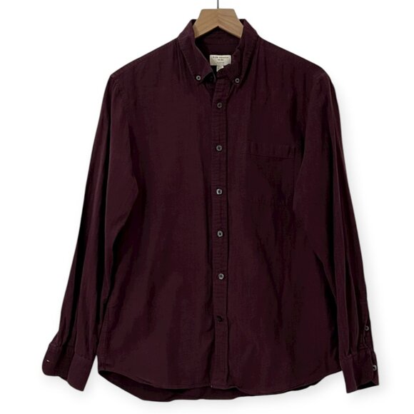Club Monaco Men’s Burgundy Shirt Slim Fit Button-Down Long Sleeve Casual Dress M - Picture 1 of 8